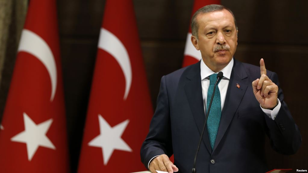 The President of Turkey Erdogan Giving a Speech